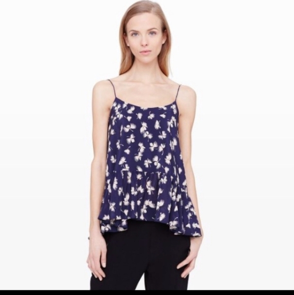 Club Monaco Silk Floral Peplum Benicia Tank Top XS - Picture 1 of 6
